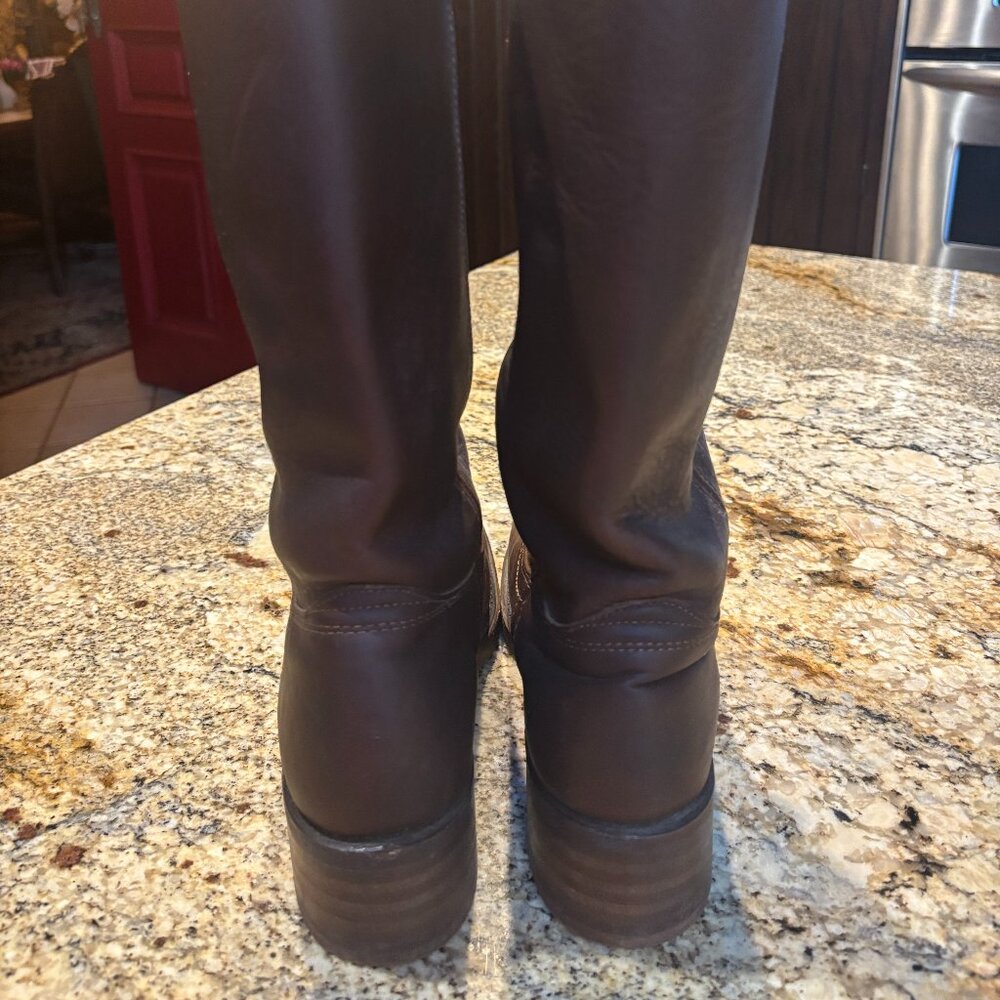 RARE VINTAGE Frye  Campus Boots 14L Style 77050-6 Women’s 9.5 M Dark Brown EUC - Picture 11 of 16